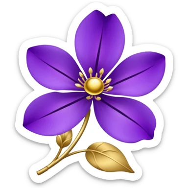 Purple flower fancy royalty sticker