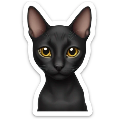 Black oriental cat sticker