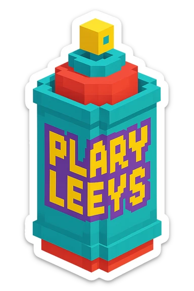 spray paint can with graffiti "PLAVLEYS" sticker