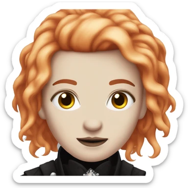 fiery-haired pale-skin goth sticker