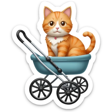 Cat in a stroller sticker