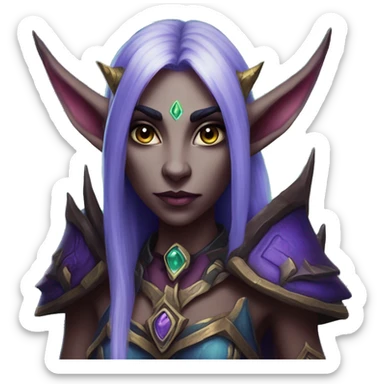 Night Elf Pokémon in Warcraft style, oil paint, mysterious eyes, intricate lips, masterpiece portrait, beautiful, desirable, logical sticker