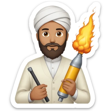 Make a Muslim man with a nuke sticker