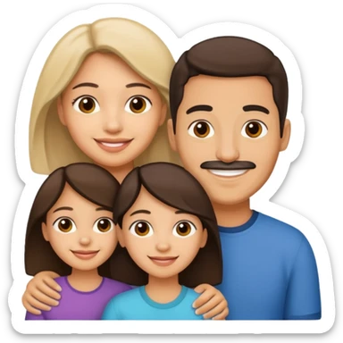 Light skin Hispanic family of 6 mom, dad, two 20 yr old daughters, 20 year old son, and 10 year old daughter sticker