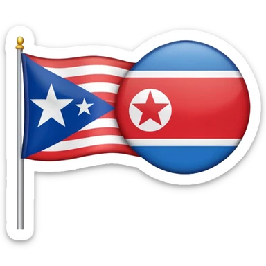 About a emoji flag hack combination with Puerto Rico + North Korea emoji flag combination flag hack as a flag image by photo and flag sticker