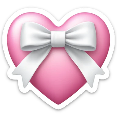 Pink heart with white bow on it  sticker