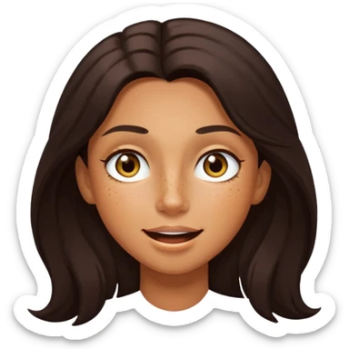 Tan skin with freckles, long dark hair, hazel eyes Dominatrix winking sticker