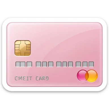 Make a white credit card with light pink tones sticker