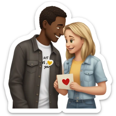 I just witnessed the cutest thing ever. A boy who looked to be about 18 proposed to a girl named Mou. He held up a sign that said "I love you" and she burst into tears. Then, they looked at each other with such love and affection. It was so sweet. 💑💍 sticker