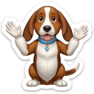 bassethound clapping animated paws sticker