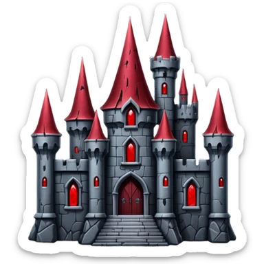 Dark Vampire Castle with the colors dark red and black, the castle should have dark red eys in the stones sticker