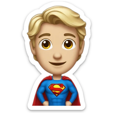 An employee of the real estate agency "etagi" in a Superman costume sticker