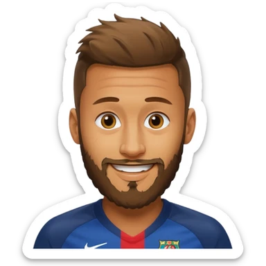 Neymar avec beaucoup de barbe qui rigole  sticker