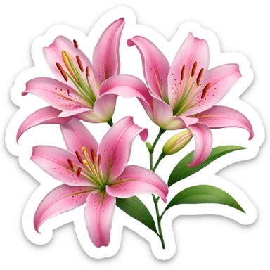 Pink lilies flowers sticker