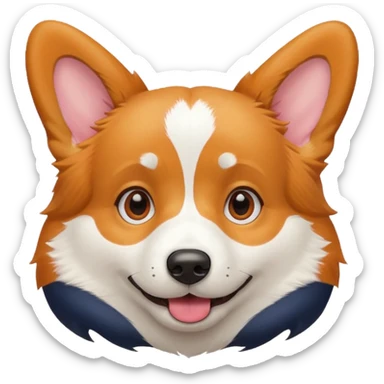 corgi dog face sticker