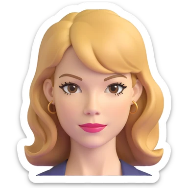 Michelle Monaghan with honey blonde hair, female actress portrait sticker