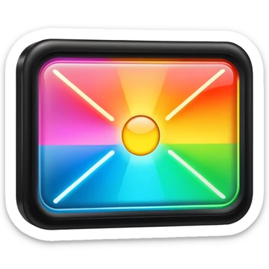 glowing led light, different glowing colors, one big rectangle sign sticker