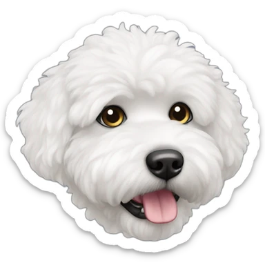 bichon frisé avec un seul oeil sticker
