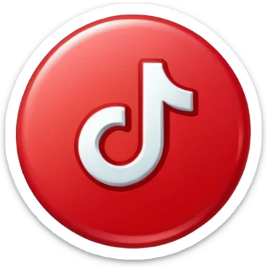 Crea la verificación de tik tok de color rojo  con un bien sticker