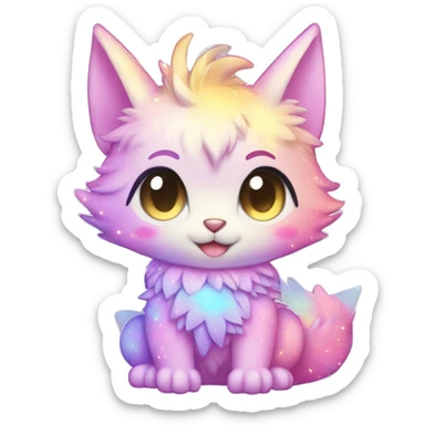 Anthro Shiny Colorful Pastel Glitter Sparkle Stars Gradient Anime Chibi Fakémon Fur Sona sticker