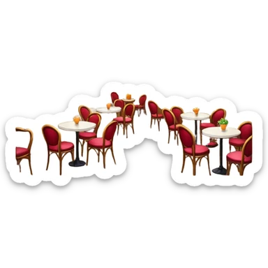 Cinematic Realistic Caf√© Culture Pop Culture Emoji, showcasing a vibrant French caf√© scene rendered with rich textures and warm, inviting lighting. sticker