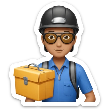 Bike courier with messenger box,Delivery Crew sticker