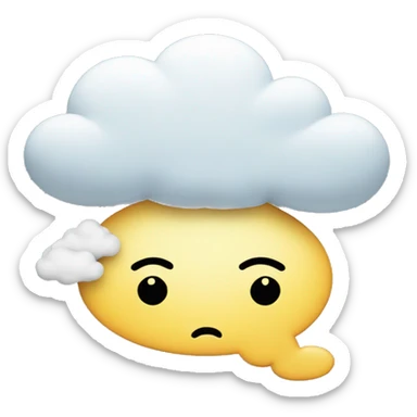 sad speech bubble in form of a cloud sticker
