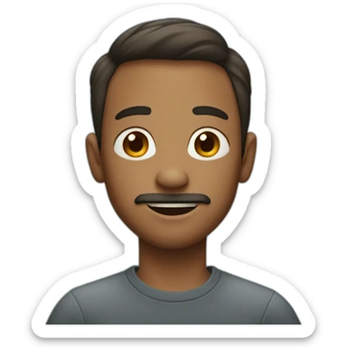 A boy without beard & mostache on a blue background sticker