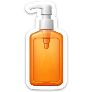 Square-shaped orange-colored shampoo - No product description sticker