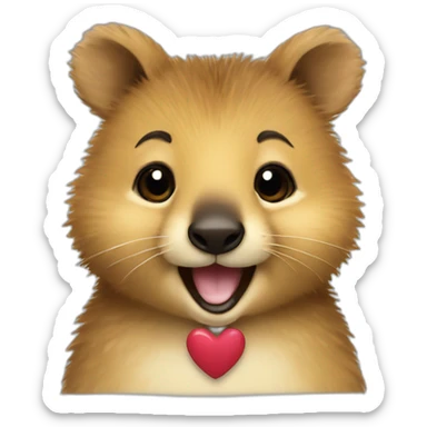 Happy Quokka with heart sticker