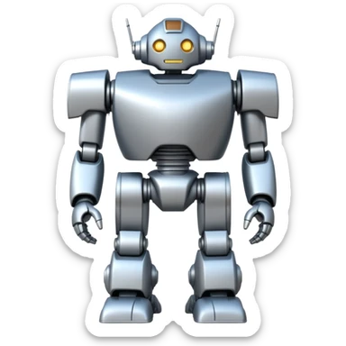 A giant robot standing heroically sticker