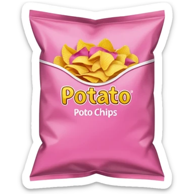 Pink bag of potato chips sticker