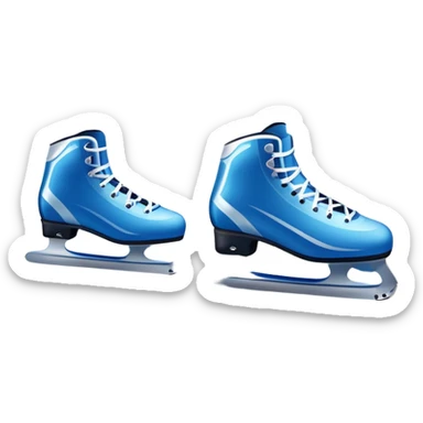 An icon showing a pair of speed skates gliding on an icy track, leaving sharp trails. The background features a grand speed skating arena with spectators, bright lights, and a winter landscape visible through the open structure. Transparent background enhances the dynamic motion. sticker