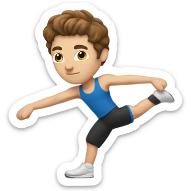white man with brown hair doing aerobics sticker