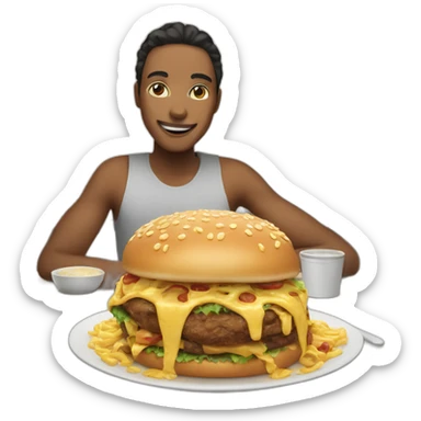 Big meal with a little face sticker