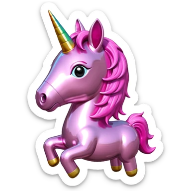   jeff koons style art pink baby unicorn pinata  sticker