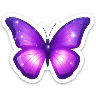 Purple-Shiny-Gem-Crystal-Glitter-Galaxy-Gradient-Sparkle-Stars-Glossy-Butterfly sticker