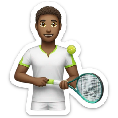 tennis player with racquet sticker