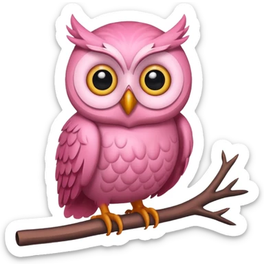 pink owl sticker