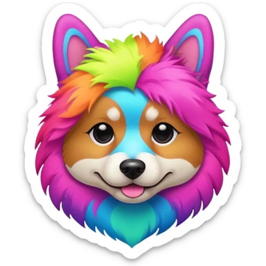 DOG wearring neon fashion sticker