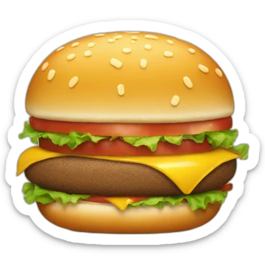 Hamburger with a bite mark sticker