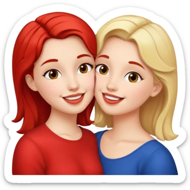 two girls french kissing  sticker