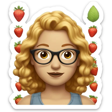 Strawberry blonde girl with curvy figures with brown eyes and light skinned with glasses sticker