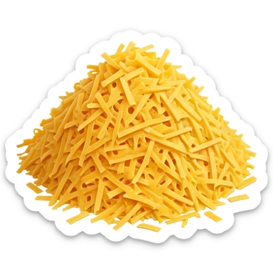 Pile of shredded yellow cheese sticker