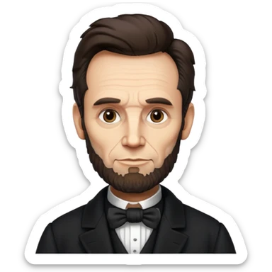 Illustrate Abraham Lincoln with  beard & classic black coat sticker