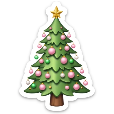 light green and light pink xmas tree sticker