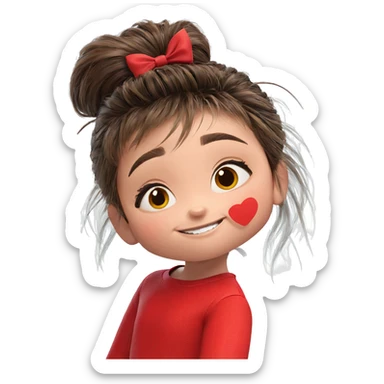 smiling girl with brown hair sticker