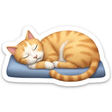sleeping cat looking at his owner  sticker