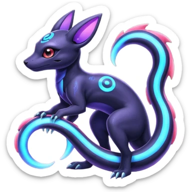 Nebulae Salandit-Umbreon-Fakémon-hybrid-creature (full body)  sticker