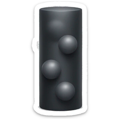 A rubber round cylinder with 2 balls at the bottom together sticker